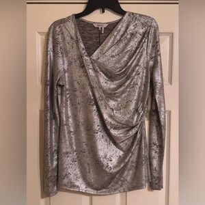 ZOZO Women’s Metallic Silver Blouse